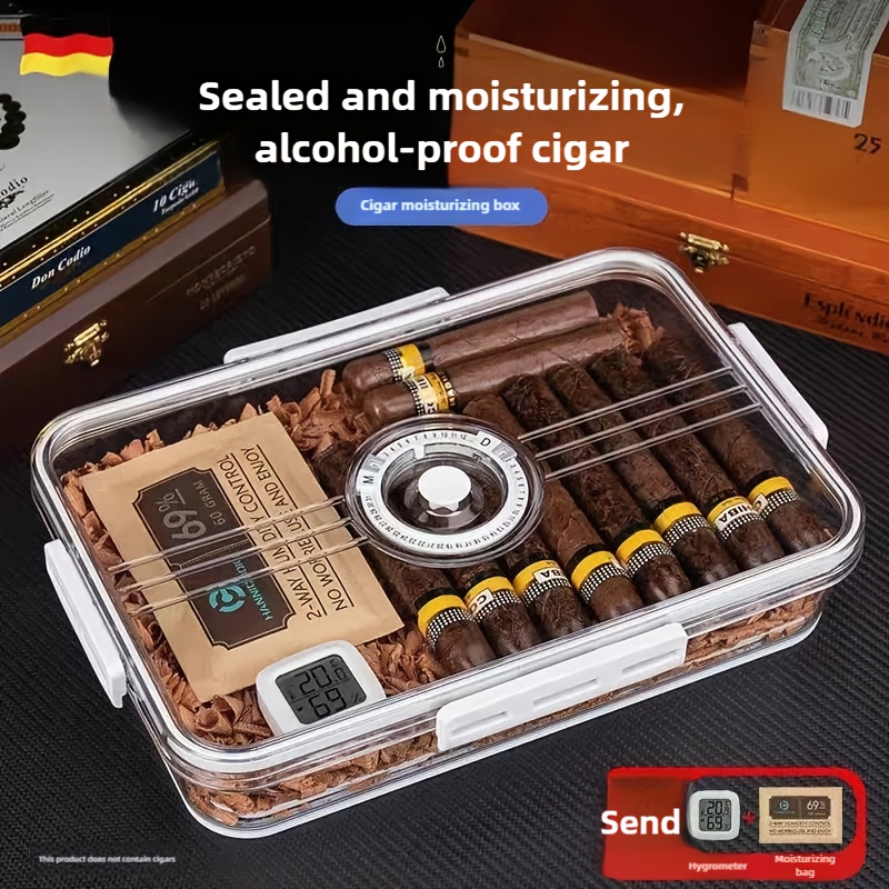 Home Fragrance Maple Walnut - Cigaren humidor met transparante afdichting, vochtbestendig,