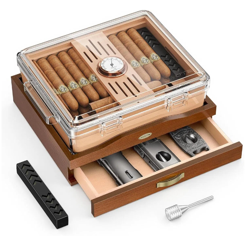 Home Fragrance Maple Walnut - Acryl sigaren humidor doos, bureau sigarenkist