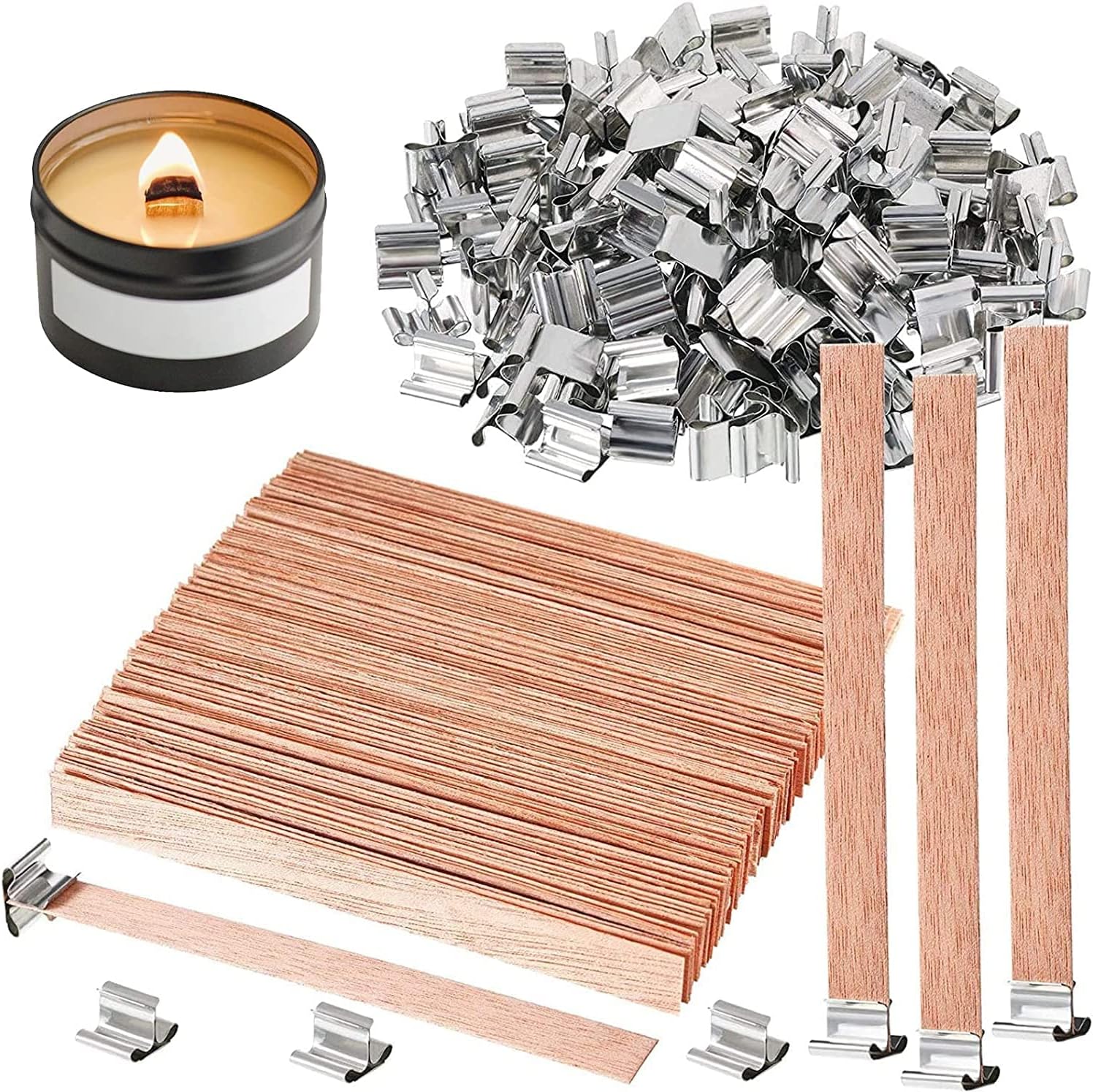 Wooden Wick Candle - 10-100PCS Geurkaars Hout Slice Lont voor