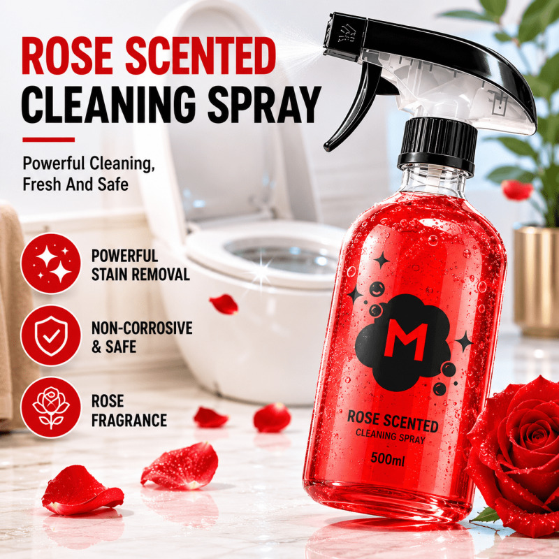Home Fragrance Rose - Toiletverfrisser Rozengeur Vlekkenverwijderaar Ecologisch Snelle Werking