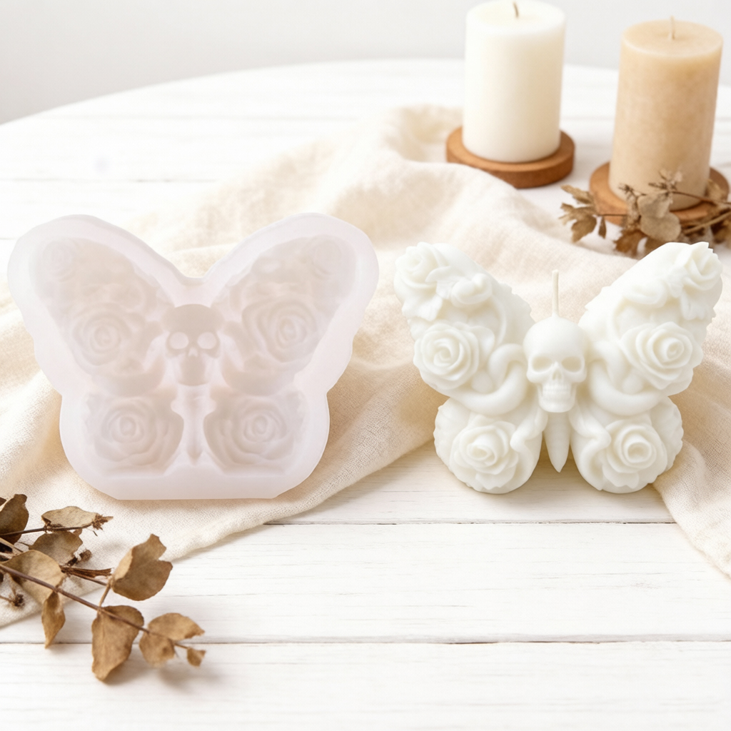 3D Skull Rose Hand Kaars Silic - Home Fragrance Rose recensie en prijs