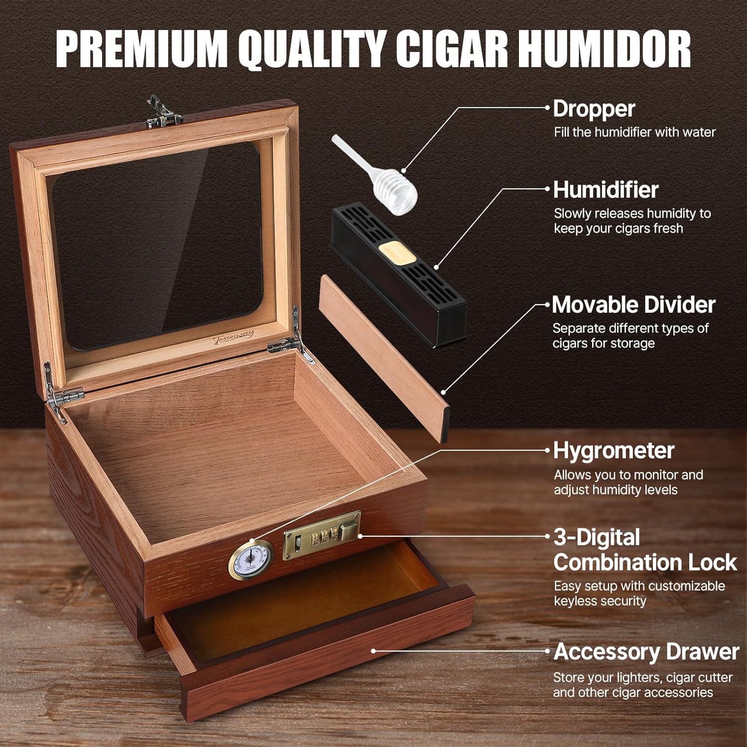 Cigaren humidor, cederhouten s - Home Fragrance Maple Walnut recensie en prijs