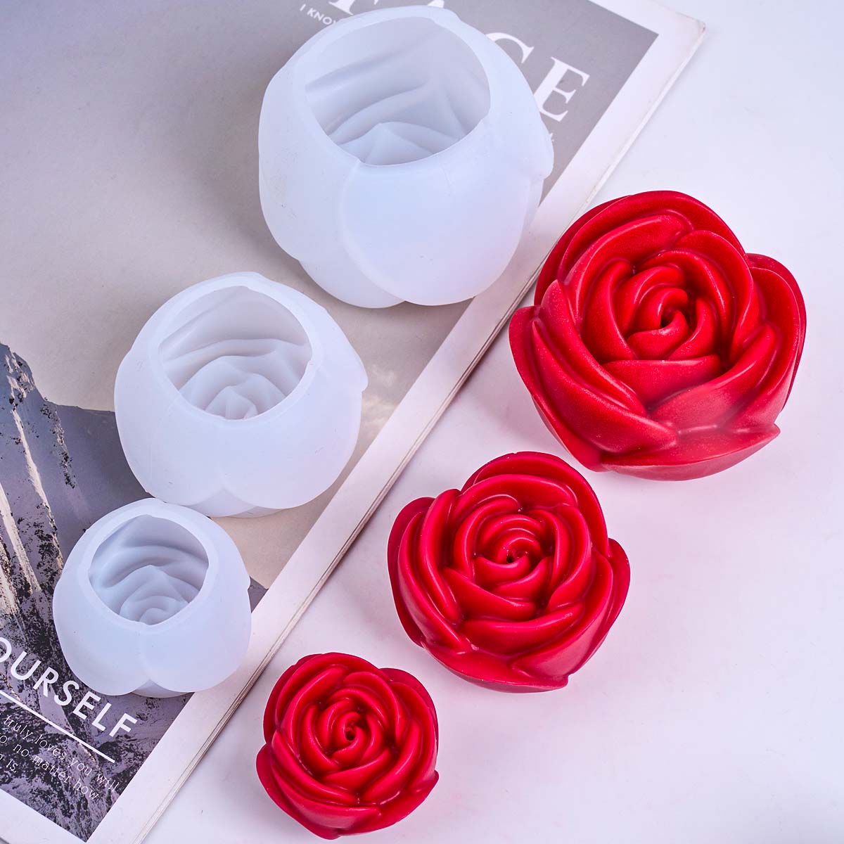 3D Bloemvorm Siliconen Kaars S - Home Fragrance Rose recensie en prijs
