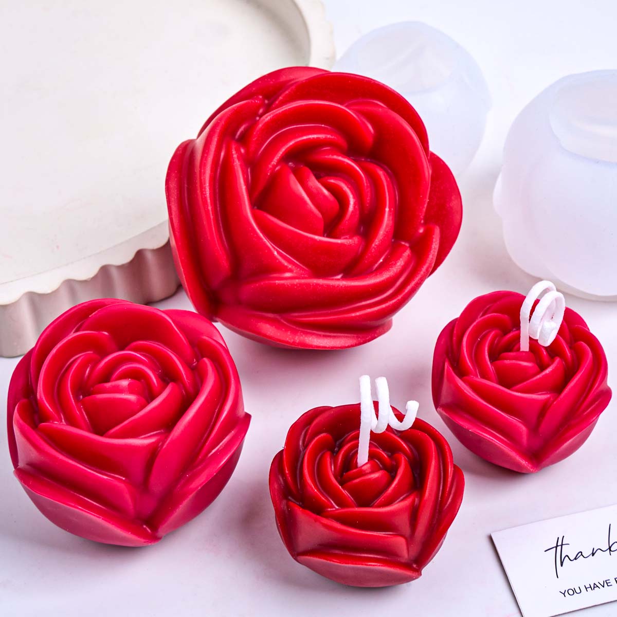 3D Bloemvorm Siliconen Kaars S - Home Fragrance Rose recensie en prijs