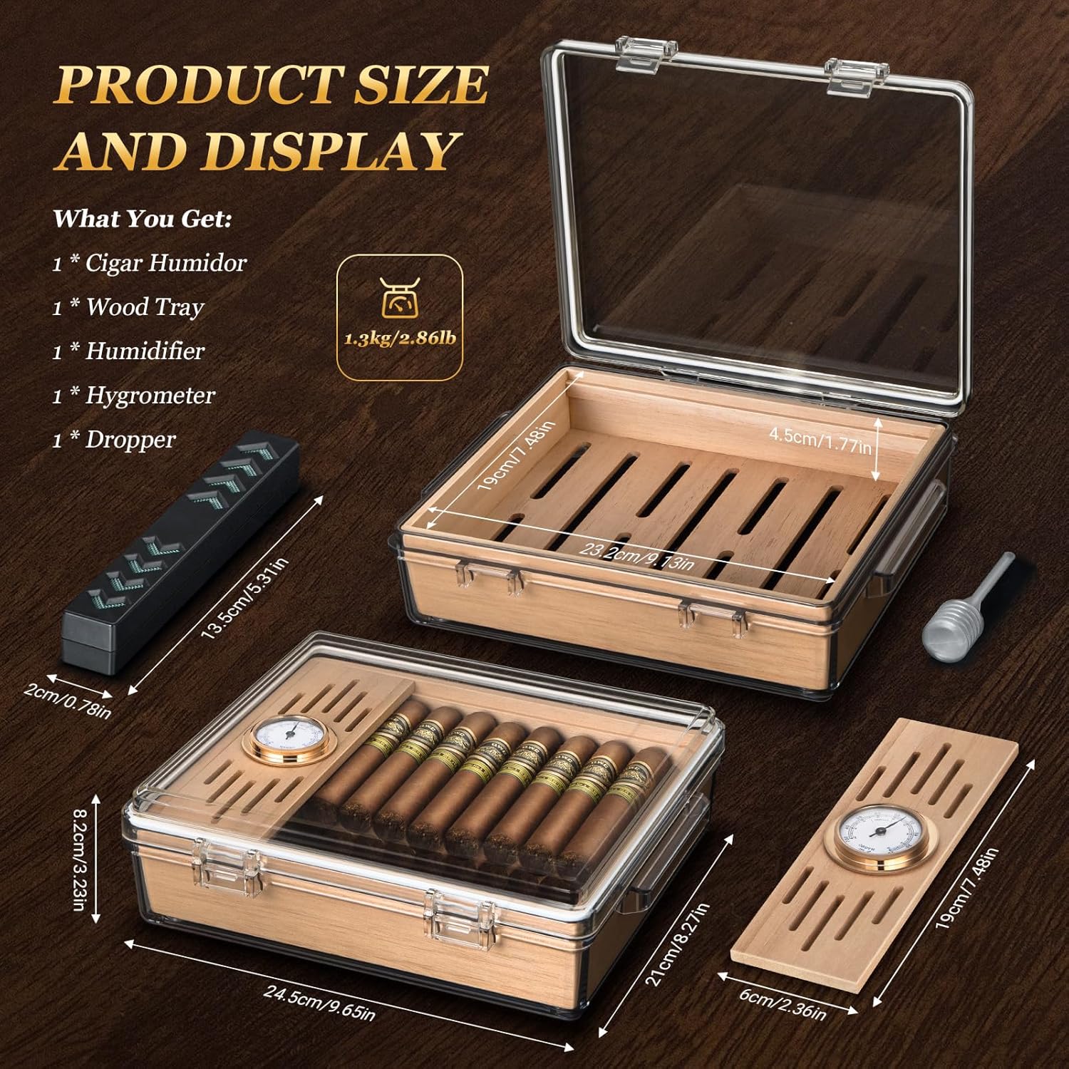 Acryl sigaren humidor, doos me - Home Fragrance Maple Walnut recensie en prijs
