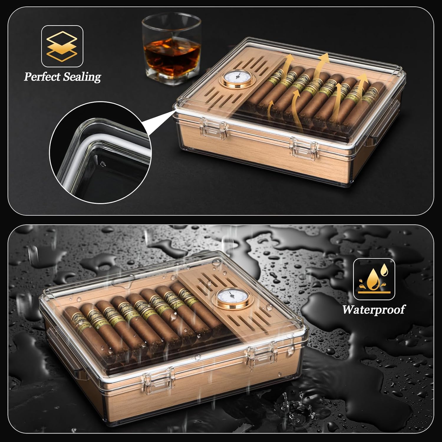 Acryl sigaren humidor, doos me - Home Fragrance Maple Walnut recensie en prijs